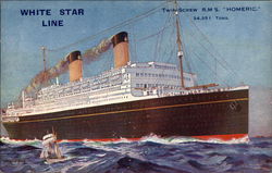 White Star Line - Twin-Screw R.M.S. "Homeric." Postcard