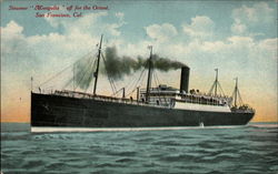 Steamer "Magnolia" off for the Orient Postcard