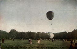 Balloon Ascension At Riverside Park Sioux City, IA Postcard Postcard