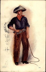 Cowboy in Furry Pants Cowboy Western Postcard Postcard