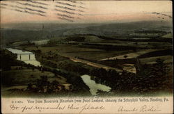 View from Neversink Mountain from Point Lookout, showing the Schuylkill Valley Reading, PA Postcard Postcard