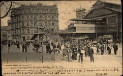 Entrance to Brooklyn Bridge New York, NY Postcard Postcard