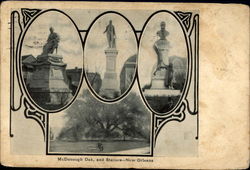 McDonough Oak and Statues New Orleans, LA Postcard Postcard