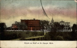 Hotels on Bluff St. Joseph, MI Postcard Postcard