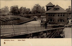 Union Depot Akron, OH Postcard Postcard