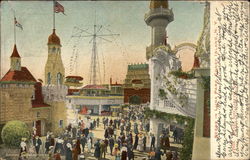 Scene in Luna Park, Coney Island New York, NY Postcard Postcard