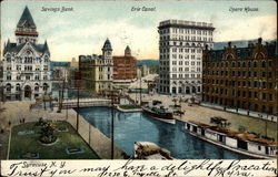 Savings Bank, Erie Canal, Opera House Syracuse, NY Postcard Postcard