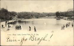 Boys' Lake, Central Park Postcard