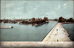 Entrance to the Harbour and Docks Buffalo, NY Postcard Postcard