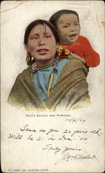 Sioux Squaw and Papoose Native Americana Postcard Postcard