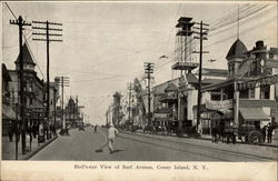 Bird's-eye View of Surf Avenue Coney Island, NY Postcard Postcard