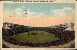 Football Game, Harvard Stadium Postcard