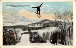 Ski Jumping at Annual Tournament Ishpeming, MI Postcard Postcard