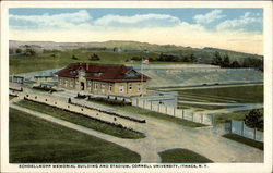 Schoellkopf Memorial Building and Stadium, Cornell University Postcard