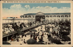 Bathing Scene and Arcade from Esplanade Review Postcard