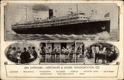 On Shipboard--Merchants & Miners Transportation Co Postcard