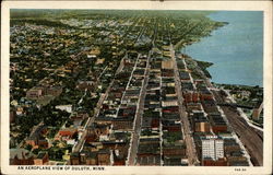 Aeroplane View of Duluth, Minn Minnesota Postcard Postcard