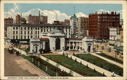 Gateway Park and Nicollet Hotel Postcard