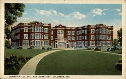 Christian College, New Dormitory Columbia, MO Postcard Postcard