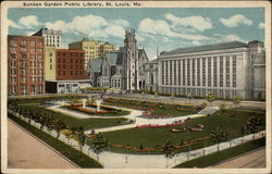 Sunken Garden Public Library Postcard