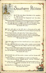 Southern Politics Poems & Poets Postcard Postcard