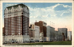 Michigan Avenue, North From Blackstone Hotel Chicago, IL Postcard Postcard