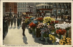 Flower Venders on the Streets Postcard