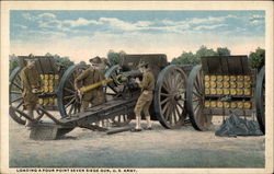 Loading a Four Point Seven Siege Gun, U.S. Army Postcard Postcard