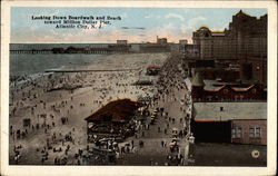 Looking Down Boardwalk and Beach Postcard