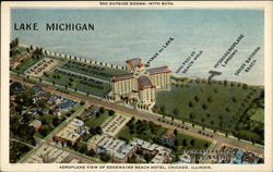 Aeroplane View of Edgewater Beach Hotel Postcard