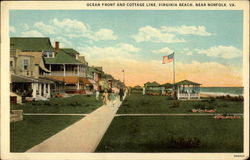 Ocean Front and Cottage LIne, Virginia Beach Norfolk, VA Postcard Postcard