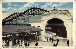 Entrance to Giant Coaster Nantasket Beach, MA Postcard Postcard