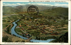 Bird's eye view of Durango, Colo. from Smelter Hill Colorado Postcard Postcard