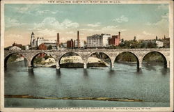 Stone Arch Bridge and Mississippi River Postcard