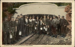 Miners Returning From work Mining Postcard Postcard