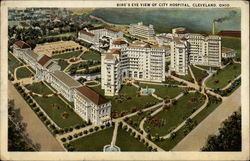 Bird's Eye View of City Hospital Postcard