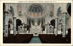 Interior of St. Nicholas' R. C. Church Postcard