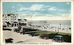 Bird's Eye of North End Hotel and Boardwalk Ocean Grove, NJ Postcard Postcard