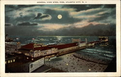 General View Steel Pier Postcard