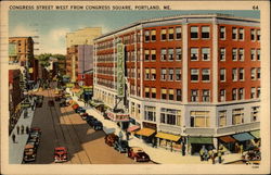 Congress Street West from Congress Square Postcard