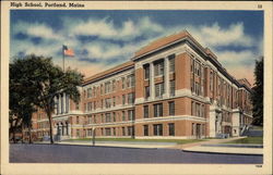 High School Portland, ME Postcard Postcard