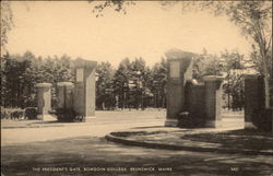 The President's Gate, Bowdoin College Postcard