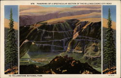 Panorama of a spectacular secion of the Billings-Cooke city road to Yellowstone National Park Montana Postcard Postcard