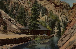 Trout Pool and Pavilion at Seven Falls, South Cheyenne Cañon Postcard