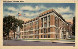 High School, Portland, Maine Postcard Postcard