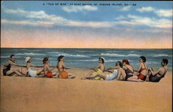 A "Tug of War" at East Beach Saint Simons, GA Postcard Postcard