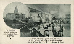 State Capitol and Hoff-Schroeder Cafeteria interior Postcard