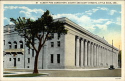 Albert Pike Consistory, colorized exterior Little Rock, AR Postcard Postcard