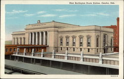 New Burlington Route Station Omaha, NE Postcard Postcard