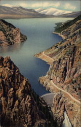 Shosone Dam and Lake on Cody Road to Eastern Entrance Yellowstone National Park, MT Postcard Postcard